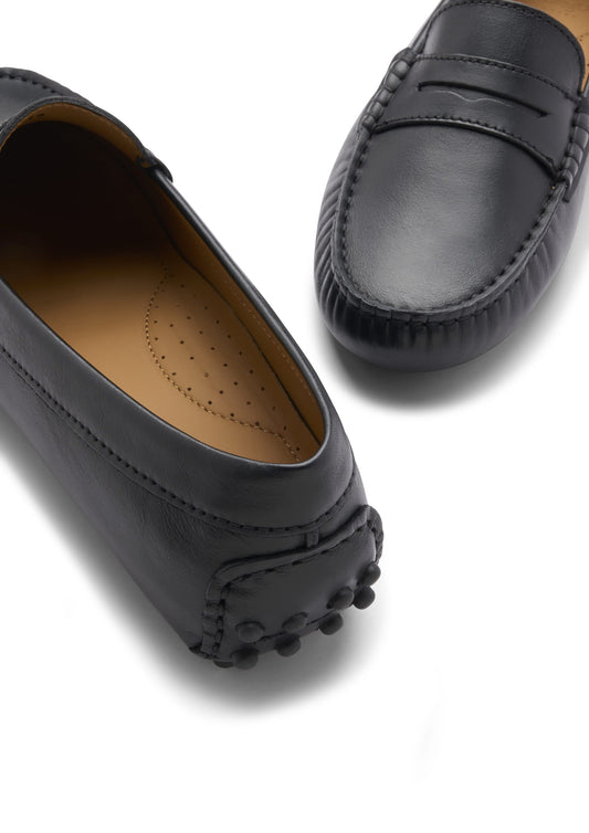 Women's Penny Driving Loafers, black leather