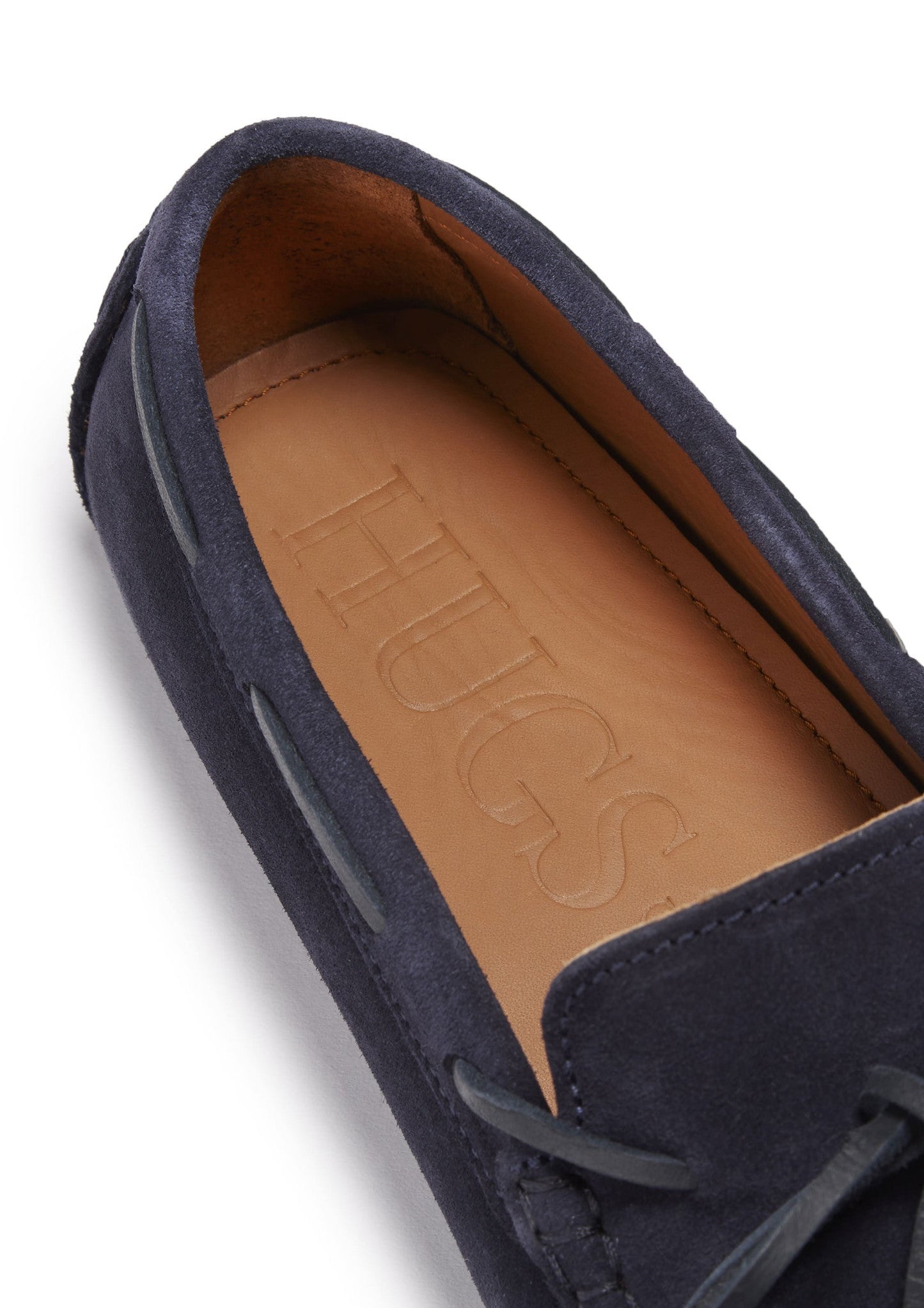 Laced Driving Loafers, navy blue suede