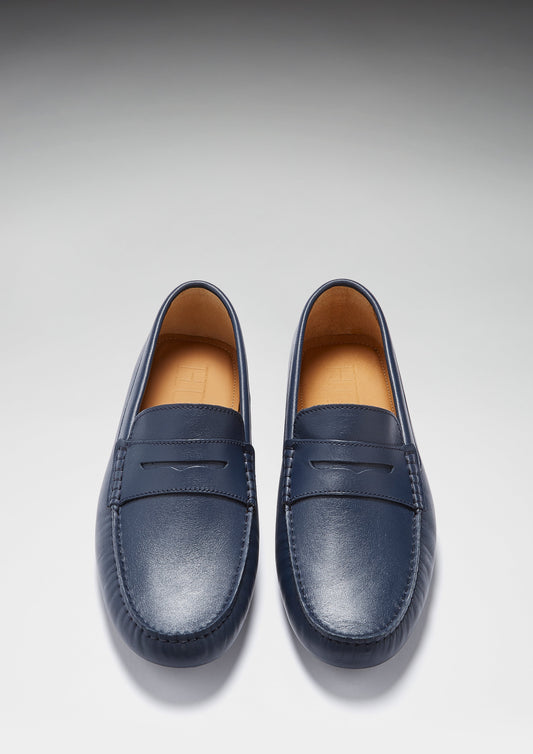 Penny Driving Loafers, french navy leather