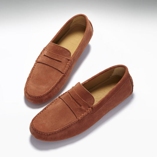 Penny Driving Loafers, rust suede