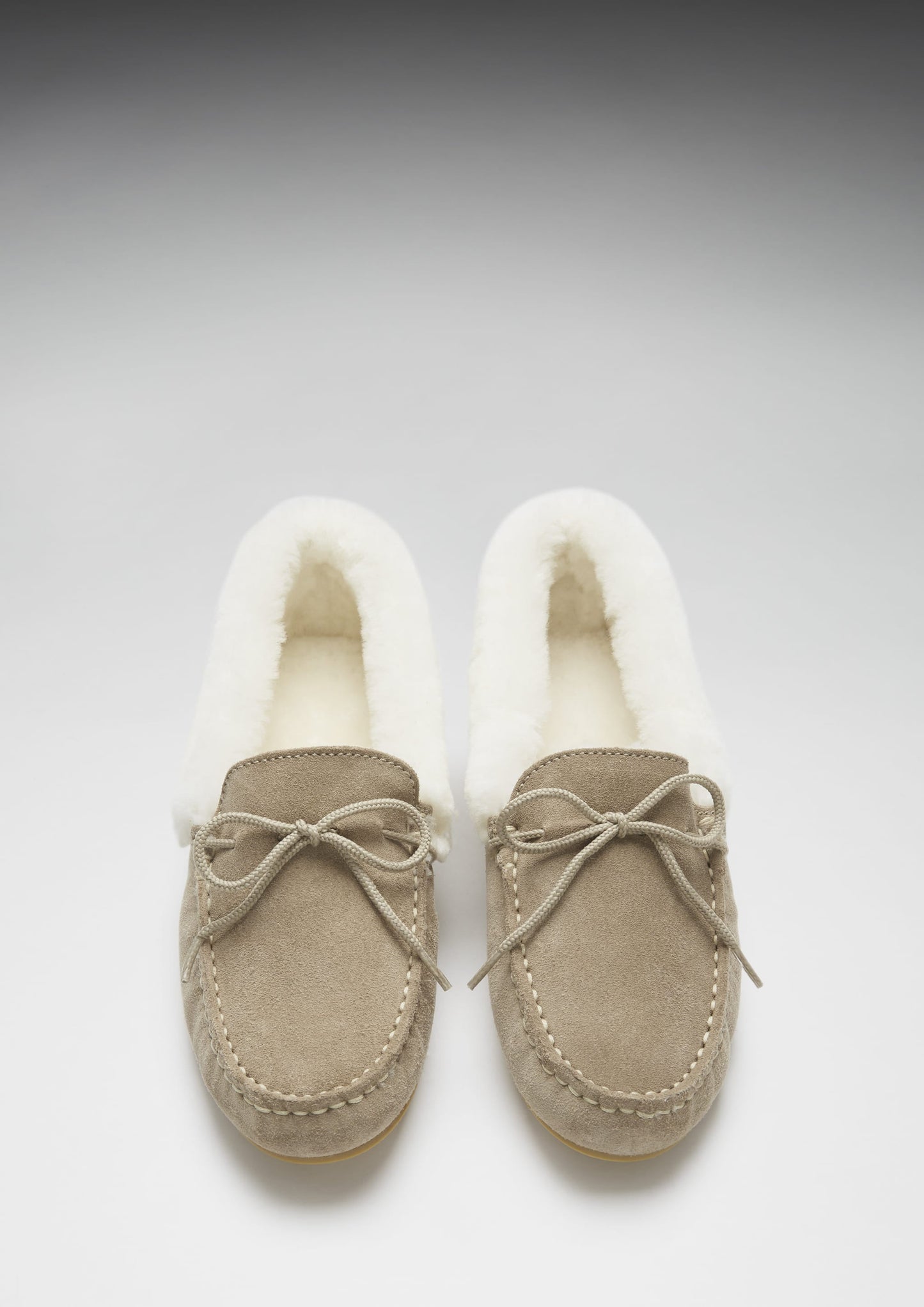 Women's slippers, sheepskin, taupe suede-2