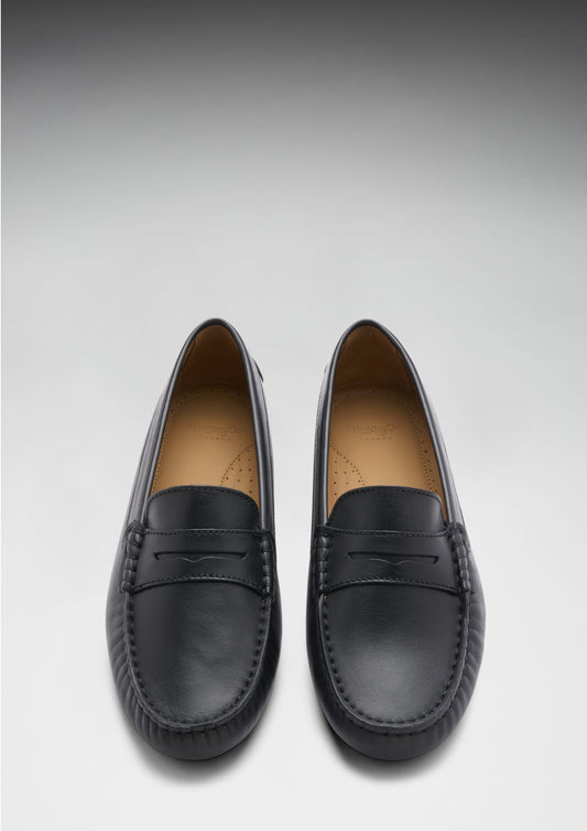 Women's Penny Driving Loafers, black leather