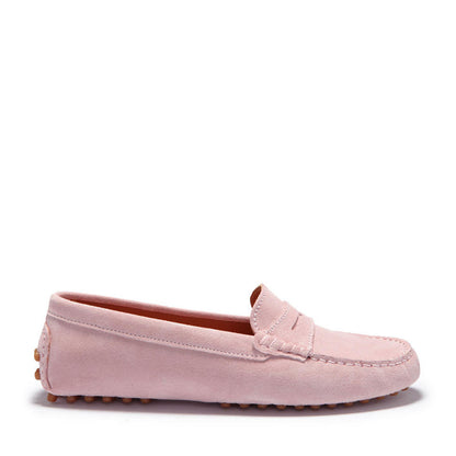 Women's Penny Driving Loafers, ice pink suede-0