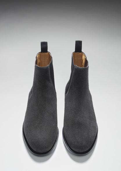 Grey Suede Chelsea Boots, Welted Leather Sole