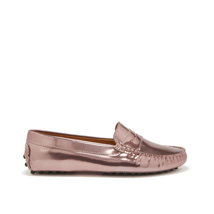 Women's Penny Driving Loafers, rose gold patent leather-0