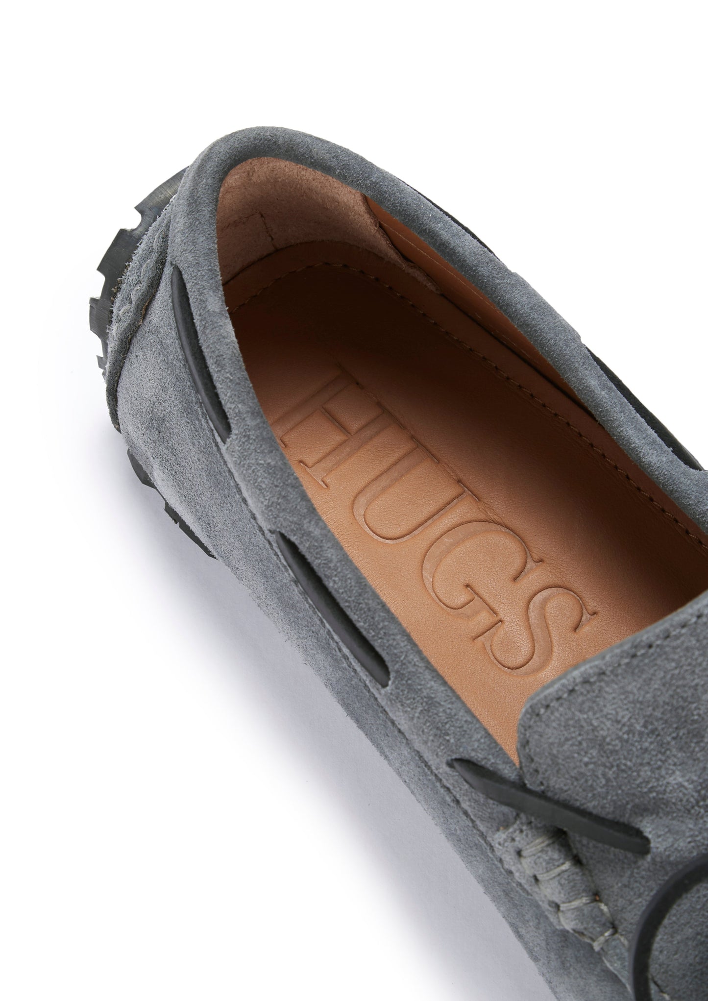 Tyre Sole Laced Driving Loafers, slate grey suede-3