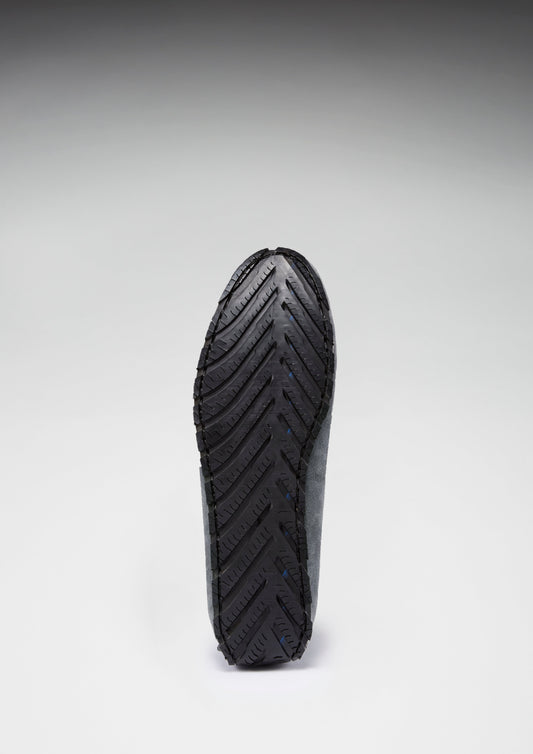 Tyre Sole Laced Driving Loafers, slate grey suede-1