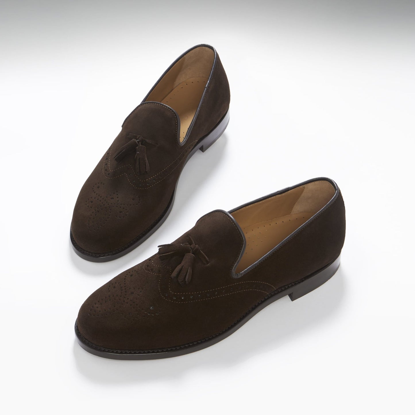 Brown Suede Tasselled Brogues, Welted Leather Sole