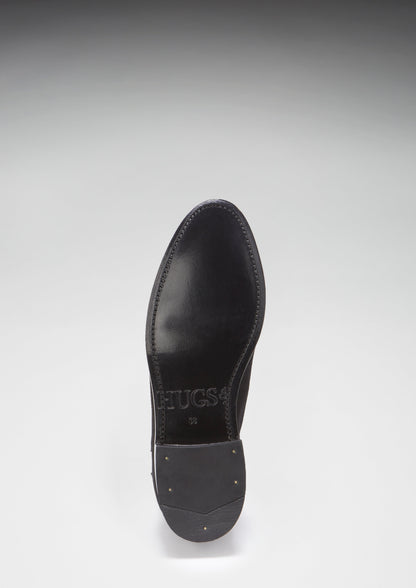 Women's Black Suede Chelsea Boots, Welted Leather Sole