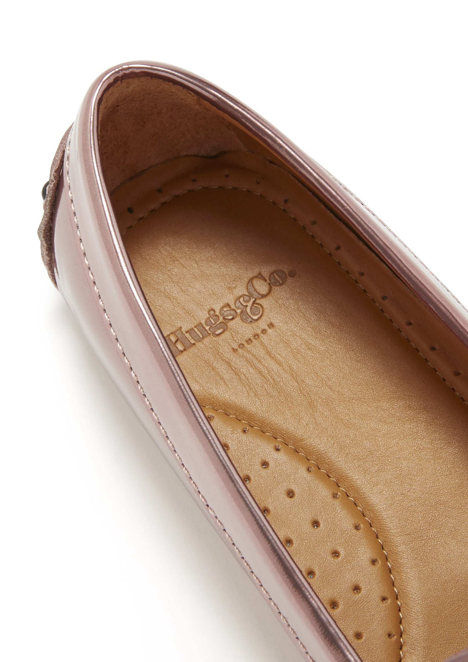 Women's Penny Driving Loafers, rose gold patent leather-4